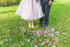 Květinová svatební fotografie