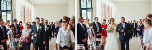 Nevěsta a ženich přicházejí k obřadu